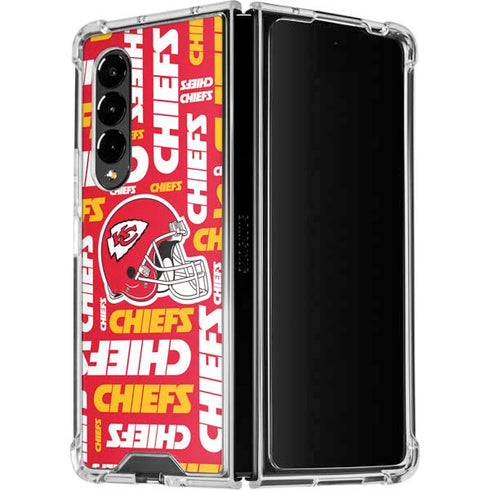 NFL Kansas City Chiefs Red Blast Galaxy Z Fold4 5G Clear Case